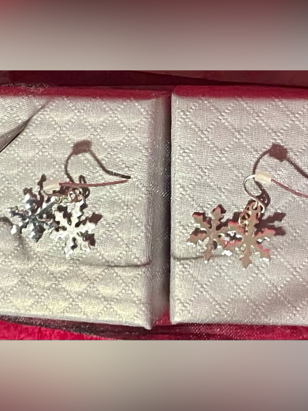 Silver Snowflake Dangle Earrings